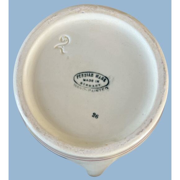Vtg 40s Persian Ware Hand Painted Pitcher Vase German Farmhouse Abstract Whimsy - Picture 6 of 11